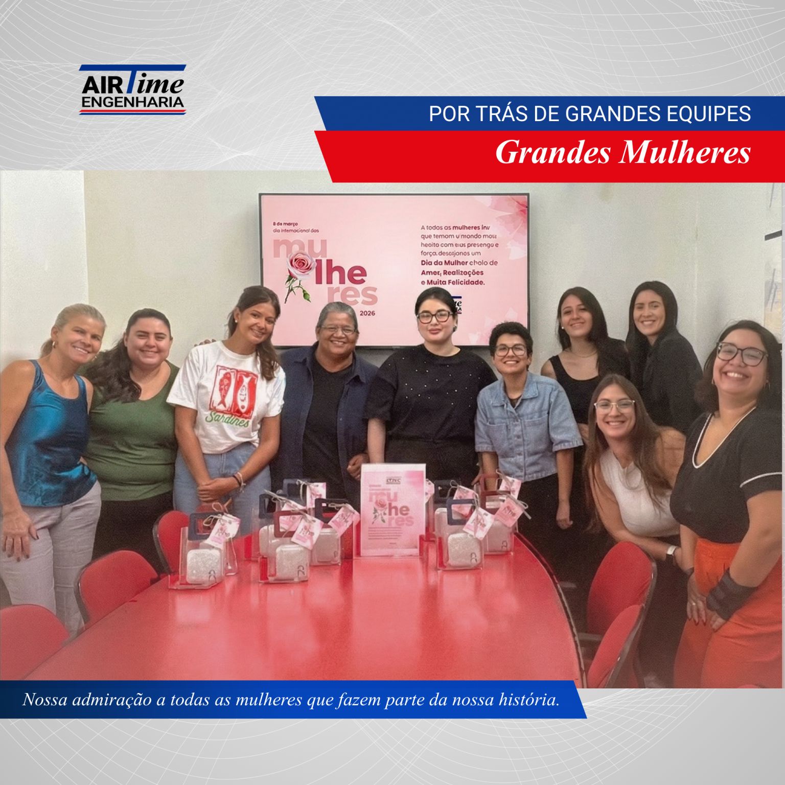 Equipe de mulheres da AIR TIME ENGENHARIA